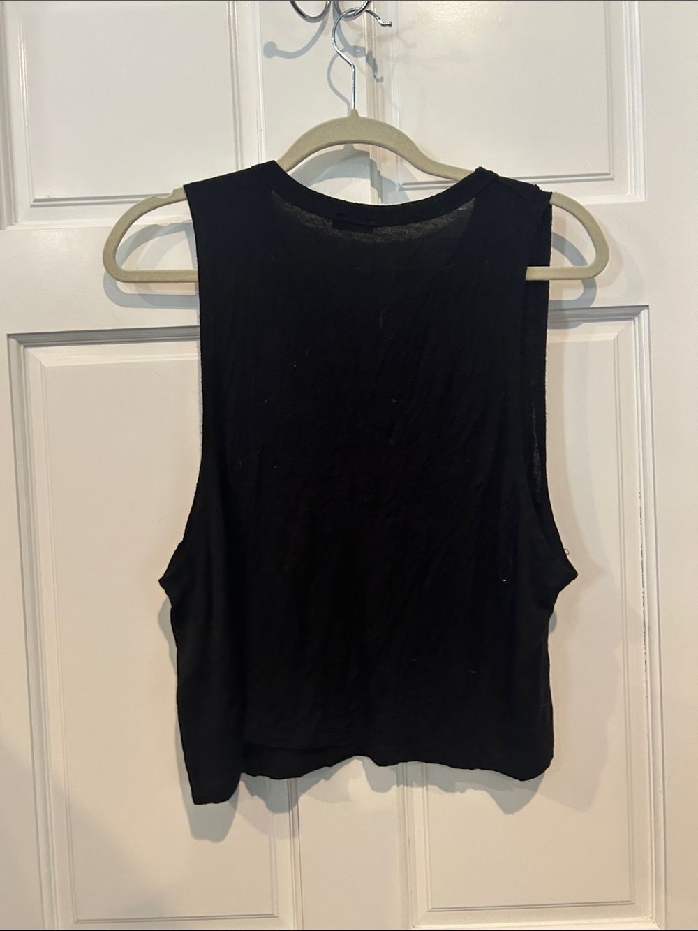 Poetry Black 'BOSS' Graphic Crop Muscle Tank deep, armpits, medium oversized - Picture 3 of 5